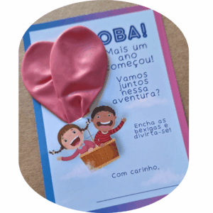 Lembrança cartão com bexiga